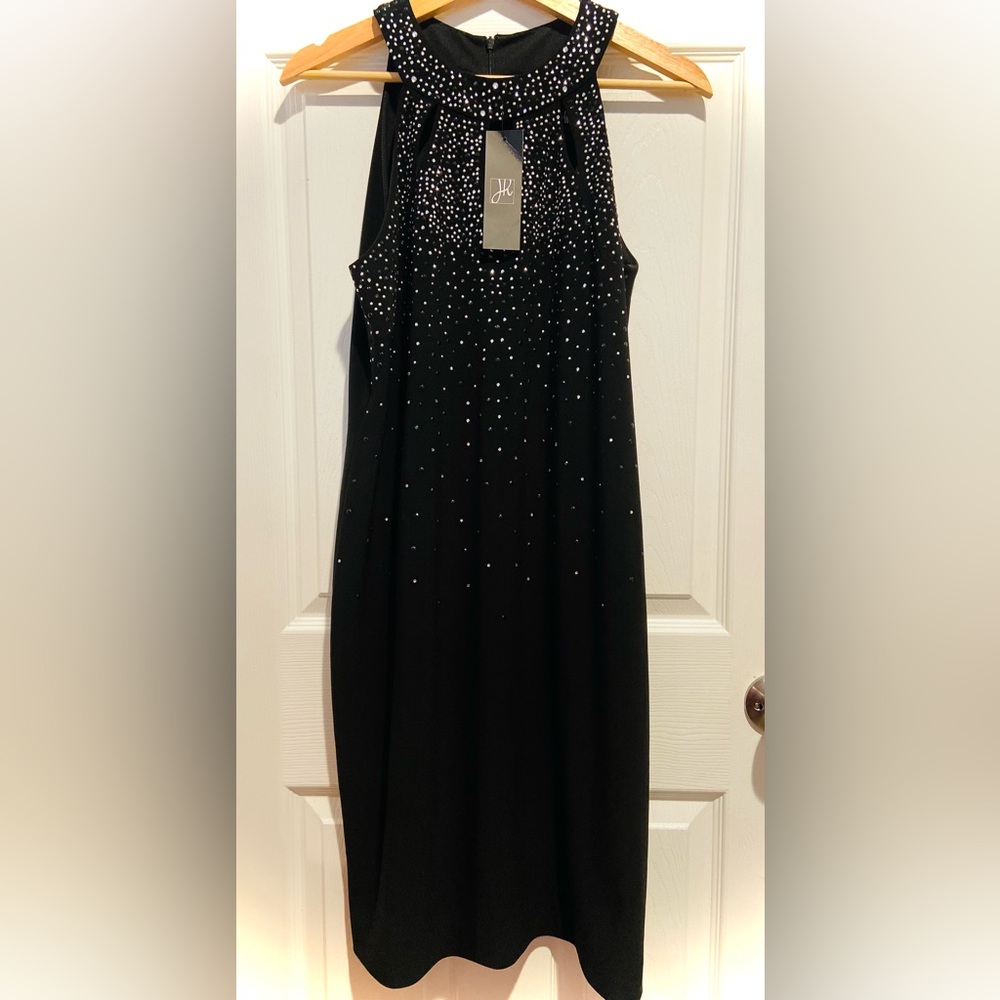 Joseph Ribkoff Black Sleeveless Beaded Evening Dress